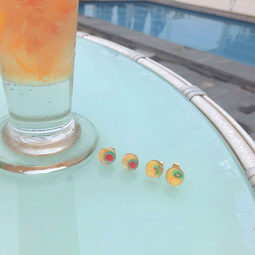 [당일출고] 큐티 썸머 여름 과일 볼드귀걸이
