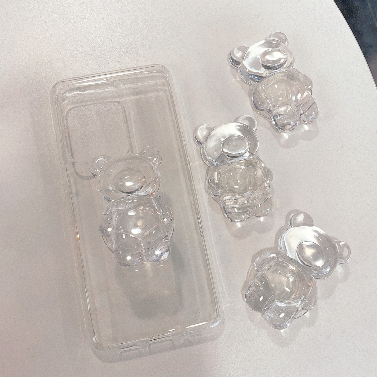 [당일출고] 귀여운 레진 투명 곰돌이 스마트톡 휴대폰거치대 반구