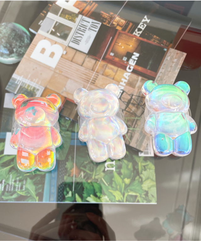 [당일출고] 홀로그램 투명 곰돌이 오로라 레진  스마트톡 3컬러